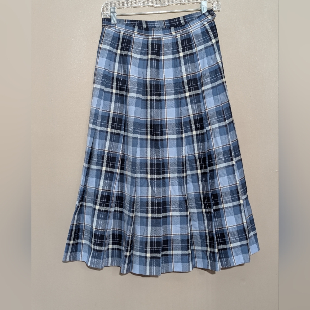 Pendleton Petites Blue Plaid Maxi Skirt Size:8